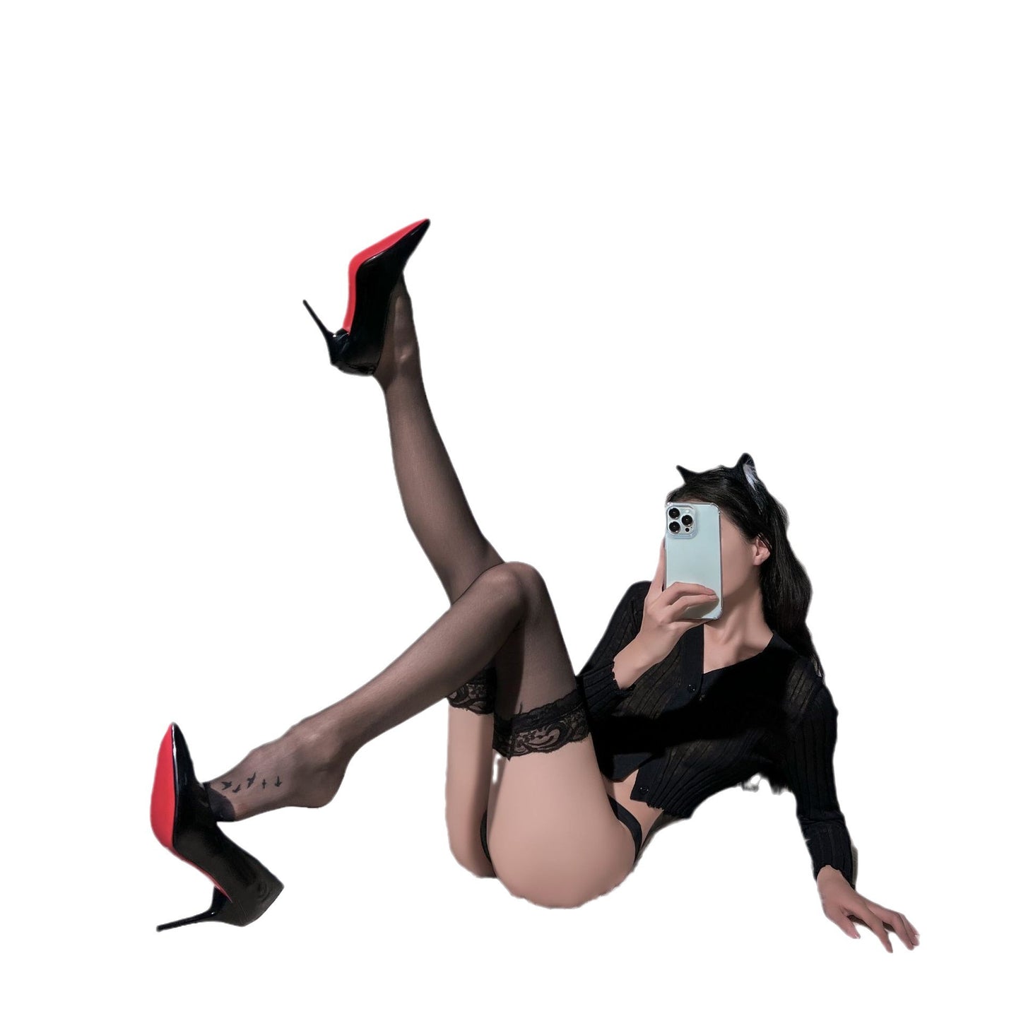 Lace Stockings Sexy Black Silk Stockings Anti-hook Silk Socks