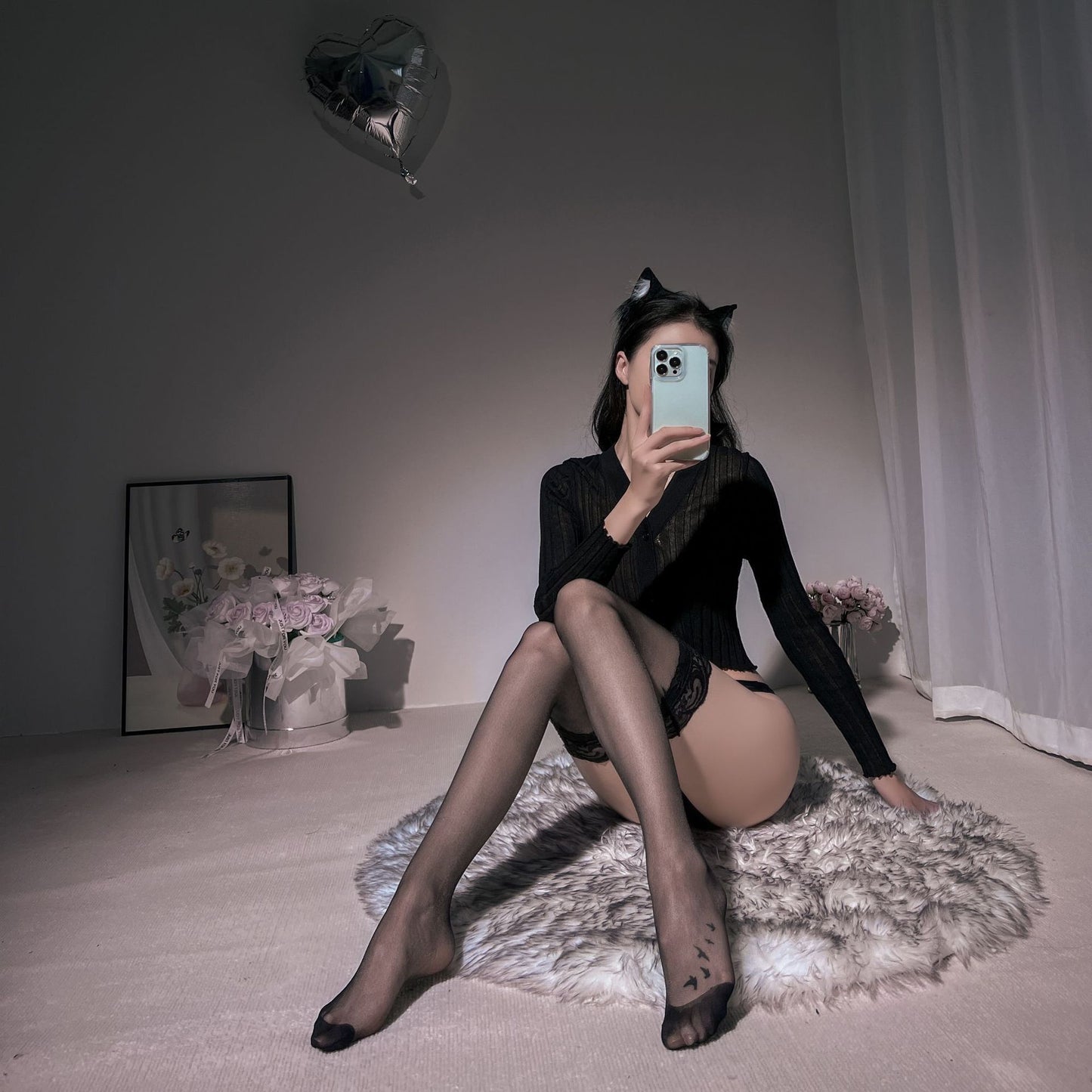 Lace Stockings Sexy Black Silk Stockings Anti-hook Silk Socks