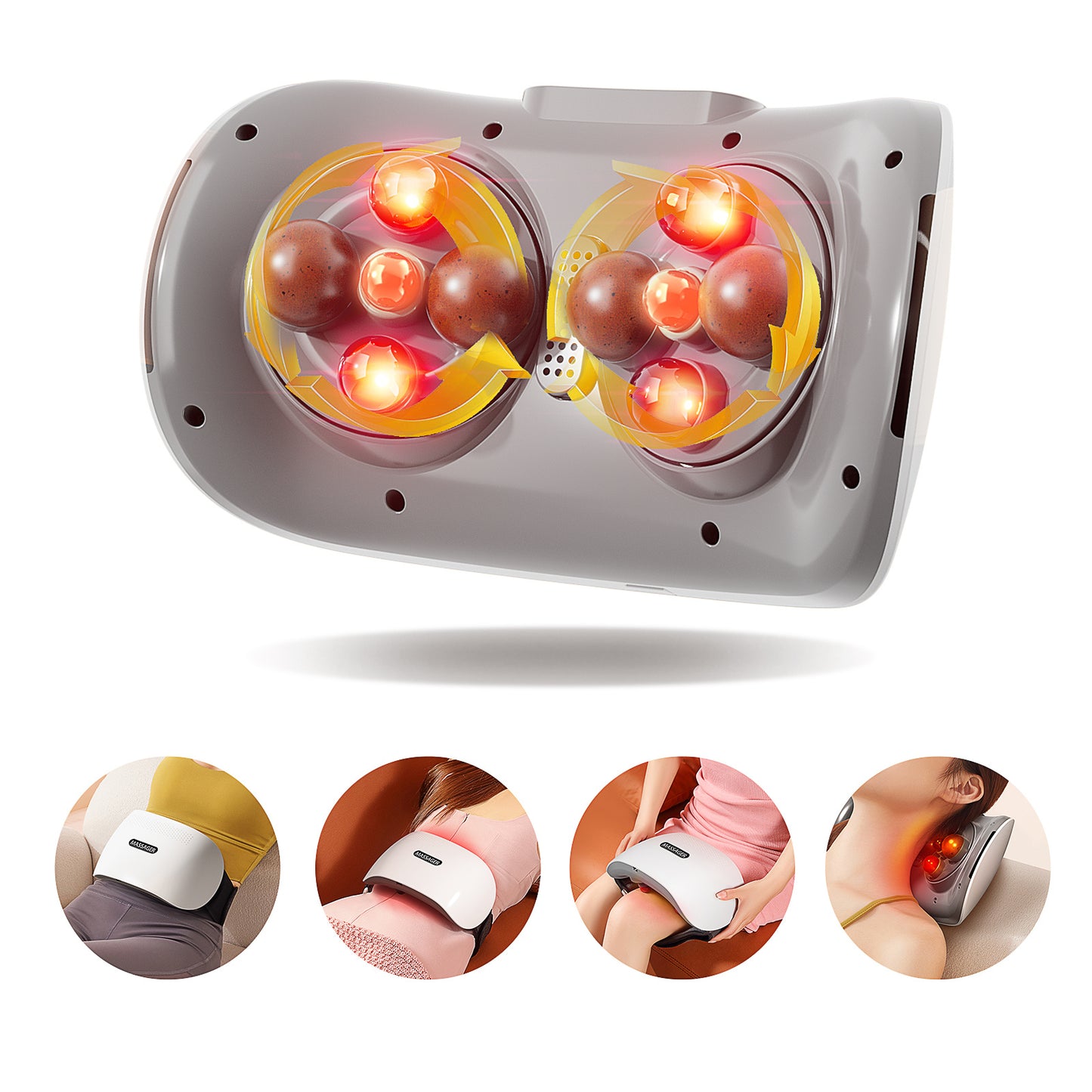 2025 Smart Bian Stone Abdominal Massager With Heat Light Wave Therapy Auto Kneading Home Wellness Solution